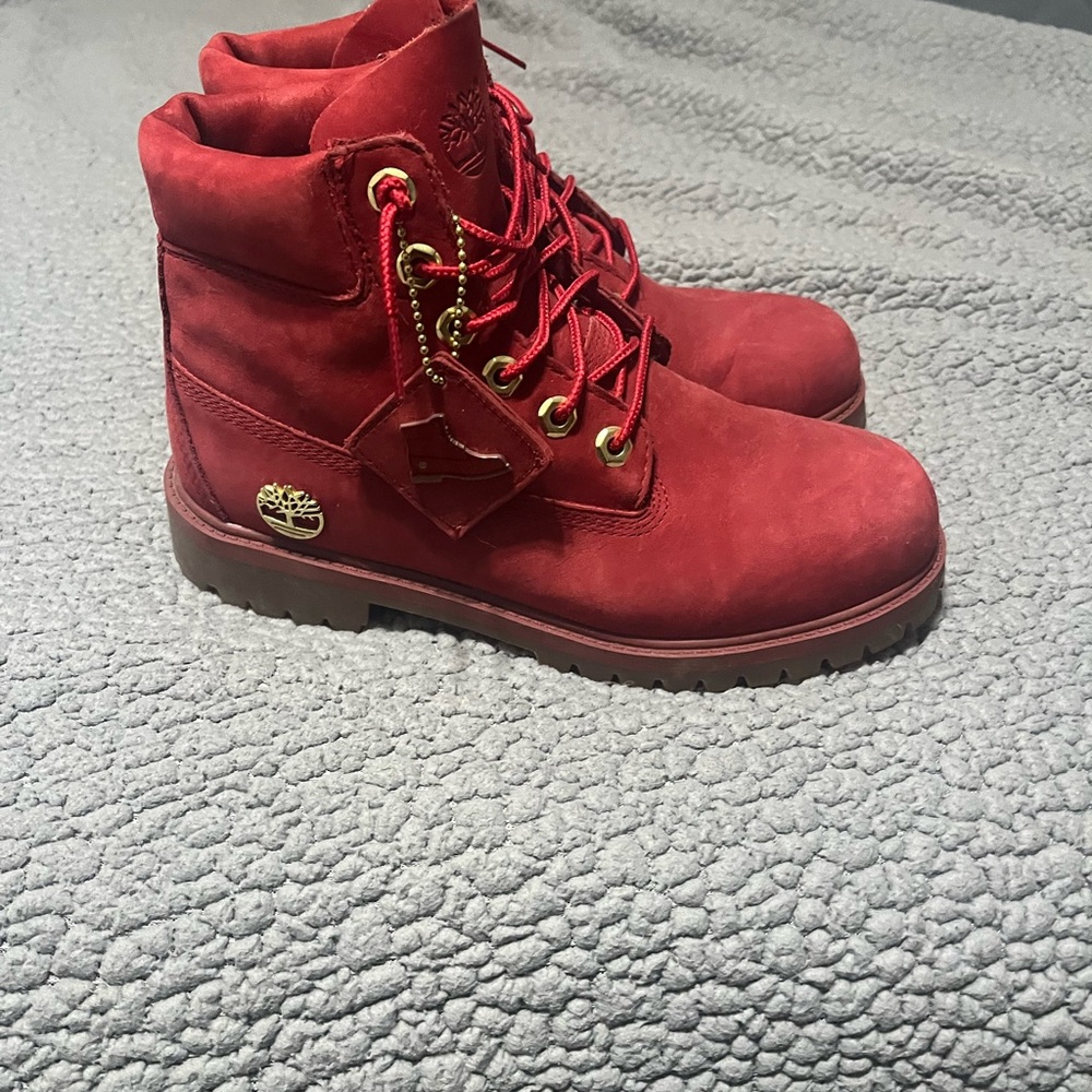 Timberland Bold Red Lace-Up Boots